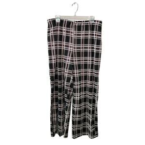 Jules & Leopold Ankle Pants‎ Pull On Straight Leg Trousers Plaid Black Large